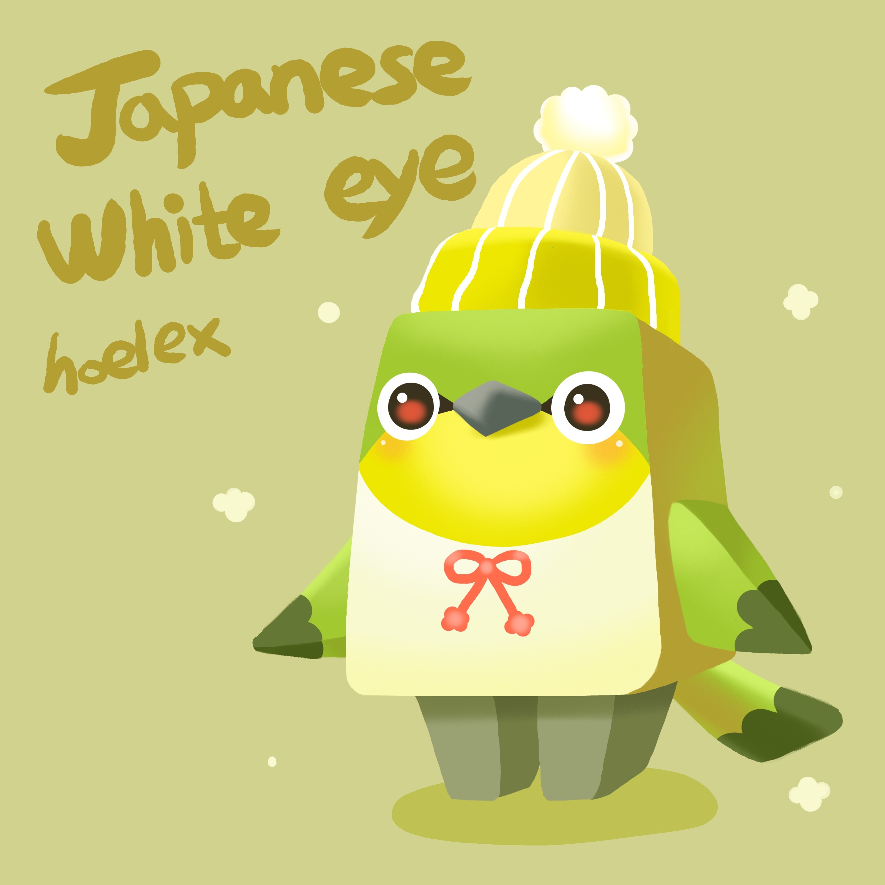 DODO ZOO方塊動物-133-Japanese White-eye綠繡眼毛帽-hoelex.jpg