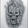 刺青紋身圖：骷髏頭手稿01