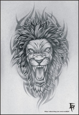 紋身怒吼戰獅