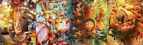 魔幻馬戲團：小丑、魔術師、旋轉木馬 - Po-wen 奇幻插畫