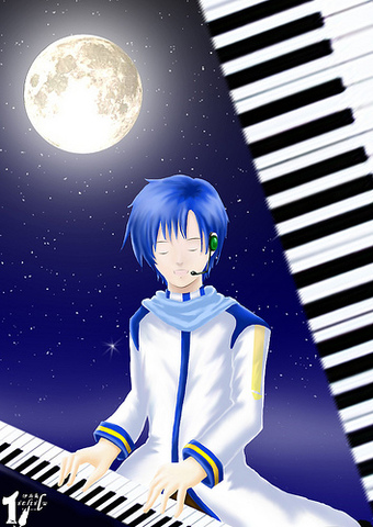 Kaito:月光下彈琴的kaito