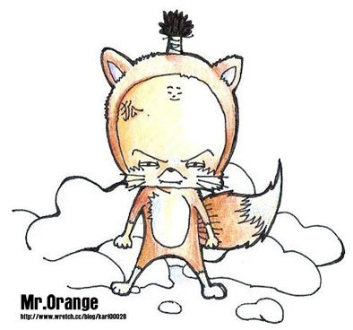 色鉛筆-橘子狐狸