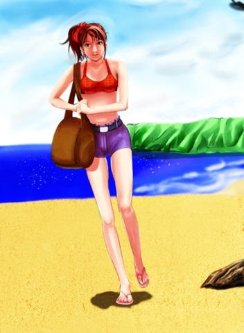 沙灘上的少女
