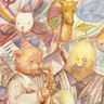 兒童插圖-生日賀卡-動物們的爵士樂
