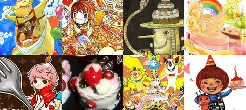 蛋糕甜點插畫插圖、生日蛋糕、蛋糕圖 - Cake and Dessert Artwork
