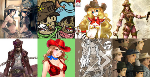 牛仔圖片、女牛仔插圖、牛仔插畫 - Cowboy & Cowgirl Artworks