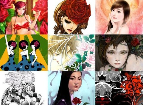 玫瑰圖片、玫瑰插畫、玫瑰插圖 - Roses Artworks