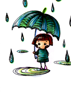 女孩與她的雨傘