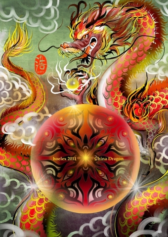 ●【畫框系列-中國龍China Dragon 赤龍-HOELEX