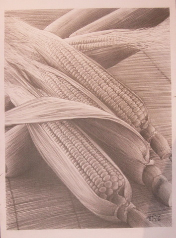 鉛筆精細素描玉米