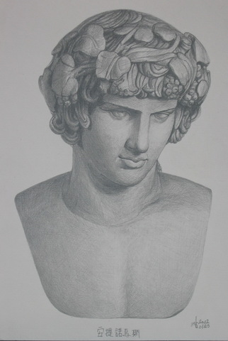 石膏鉛筆素描安提諾烏斯