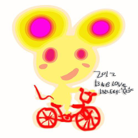 mouse騎bike中~被發現了!o!