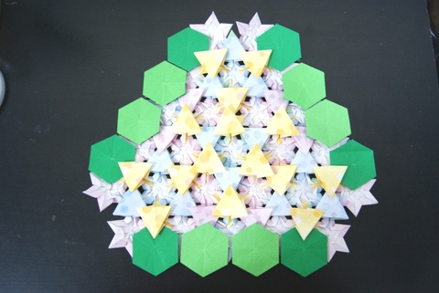 纸色恋曲原创一款双面模块化折纸图案“圆舞曲” （反面）