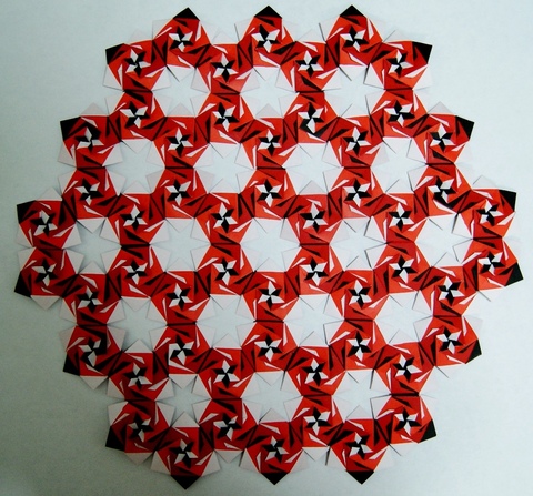 纸色恋曲原创一款双面模块化折纸作品“白日梦”（正面）