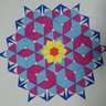 纸色恋曲原创一款双面模块化折纸图案“憧憬”（反面）