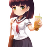 Q版：日系少女「喝飲料」