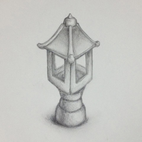 素描練習-石燈籠