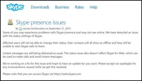 2015/09/21 Skype 當機斷線無法連線：上線狀態問題