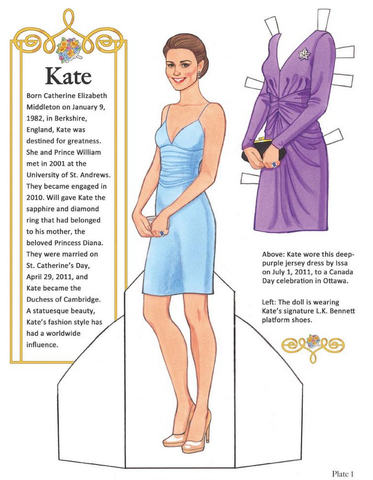 「英國凱特王妃紙娃娃」：劍橋公爵夫人凱薩琳 Kate