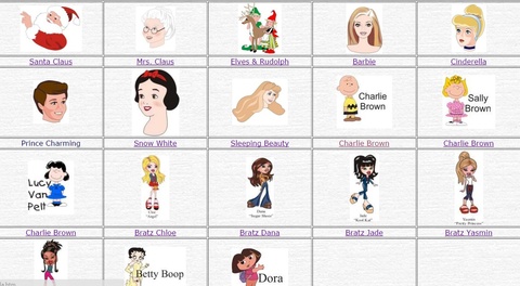 童話卡通人物紙娃娃網站: 芭比,灰姑娘,睡美人,白雪公主
