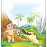 兒童故事插圖 (貪吃的鱷魚)