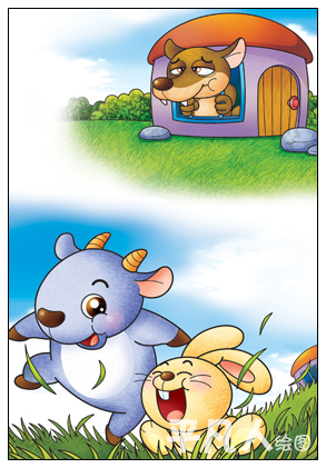 兒童故事插畫：羊與兔