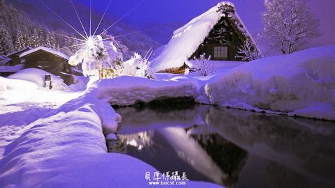 【入住合掌造＊拍攝冬雪燈祭】雪夜燈祭＊藍白之美！