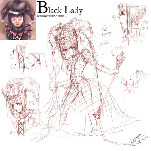 Black Lady 黑桃皇后--人物設計