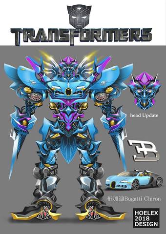 ●【Transformers.變形金剛トランスフォーマー-布加迪Bugatti Chiron-HOELEX