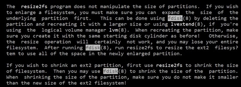 利用 fdisk + resize2fs 增大/擴增 EXT3/EXT4 partition 大小