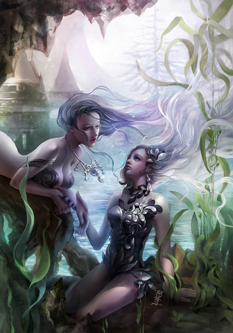水之月：雙人女精靈