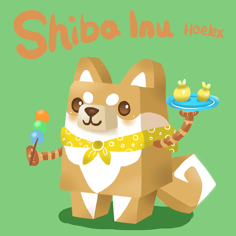 ●【DODO ZOO 方塊動物 Shibalnu】"柴犬和菓子"(柴柴)