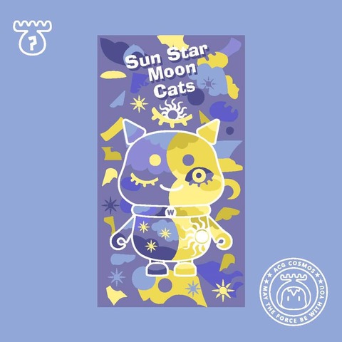 ★「Alice misA心夢任務」潮流品牌公仔設計款-Sun Star Moon cats 日晝星宇
