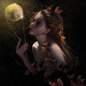 蝴蝶：女精靈與水晶球