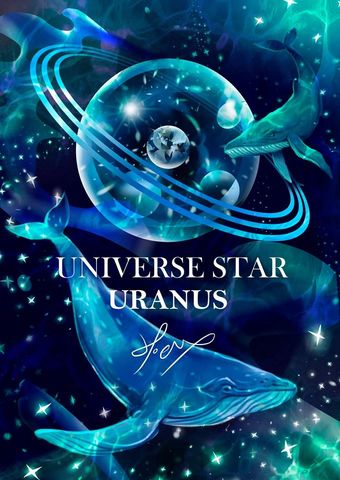 ★【Universe Star 宇宙星球】 -《天王星Uranus 深海鯨魚的故事》 Hoelex Painter繪畫教