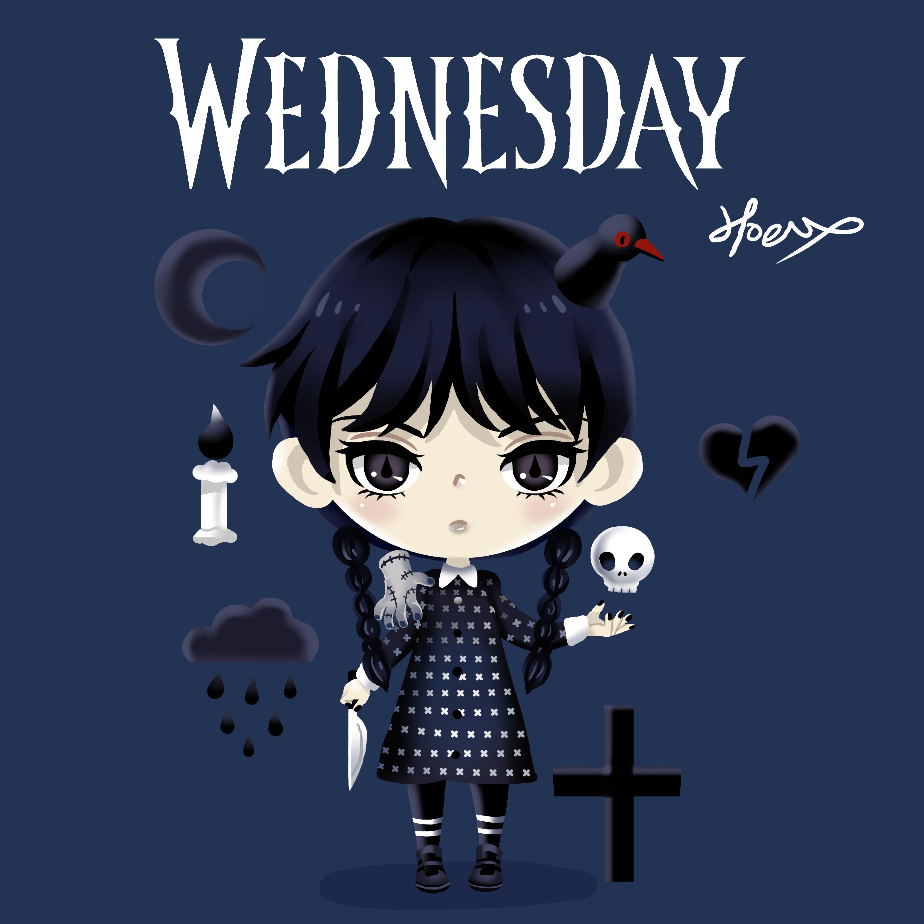 二等身Q版-阿達一族The Addams Family-星期三Wednesday-HOELEX.jpg