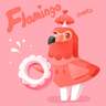★131.●【DODO ZOO 方塊動物-Flamingo】"粉紅鶴游泳圈”(圈圈QunQun)