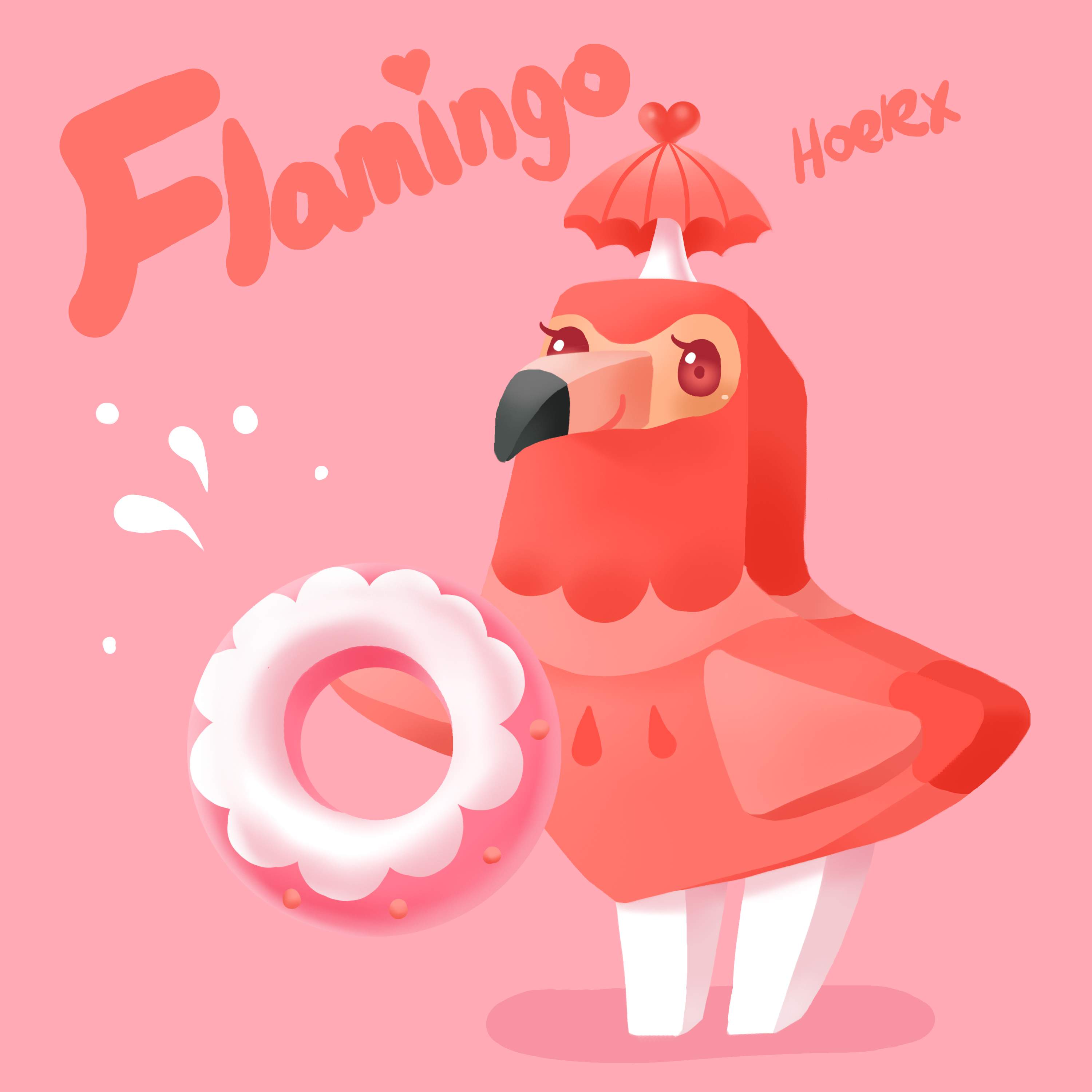 DODO ZOO 方塊動物-131-Flamingo粉紅鶴游泳圈(紅紅)-Hoelex.jpg