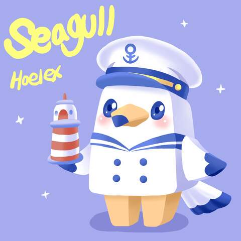 ★132.●【DODO ZOO 方塊動物-Seagull】"海鷗海軍塔”(鷗鷗OuOu)
