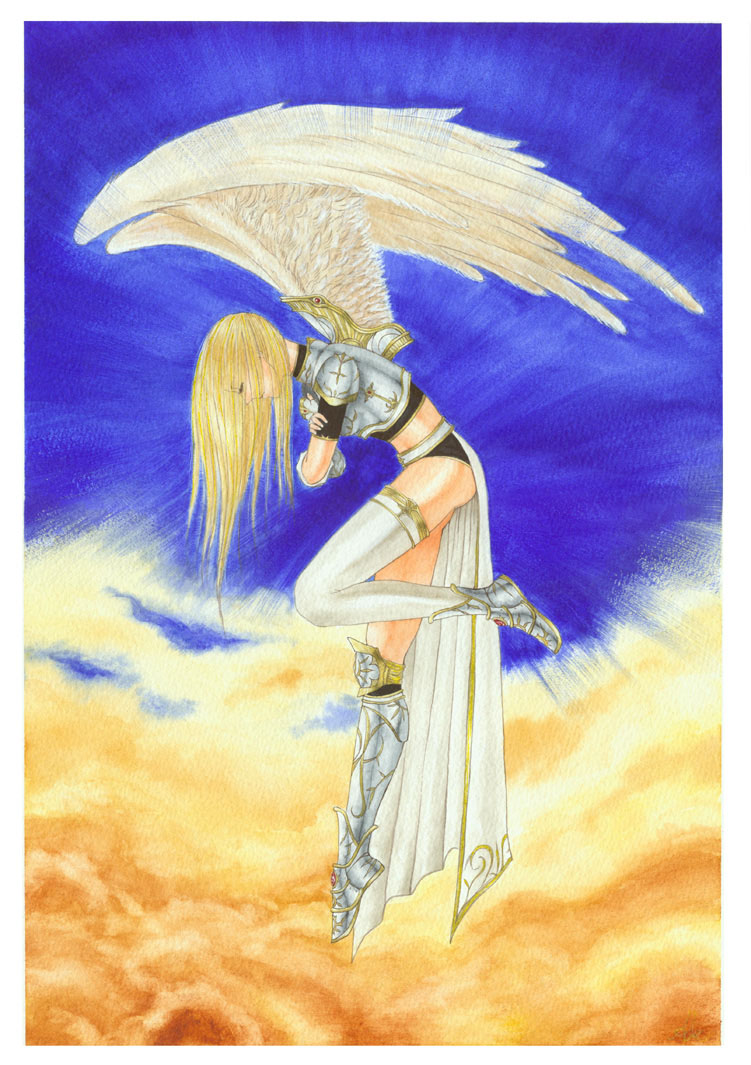 雲端上的戰天使：還是手稿~~水彩畫的^^