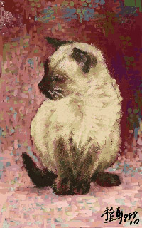 1997年ㄚ貓ㄚ狗完成時的限量賀卡~painter 油畫