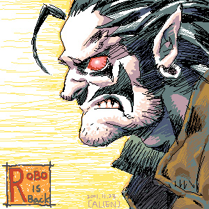 ROBO作畫工具：PaintBBS：超級喜歡~~~~~~!!! 他是美國漫畫ROBO裡的主角(漫畫也叫ROBO) ，肌大無腦型