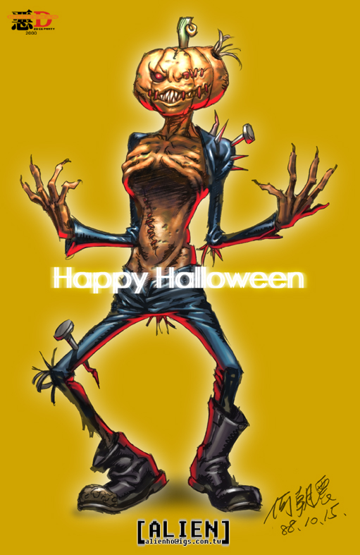 Happy halloween作畫工具：Photoshop：萬聖節賀卡嚕