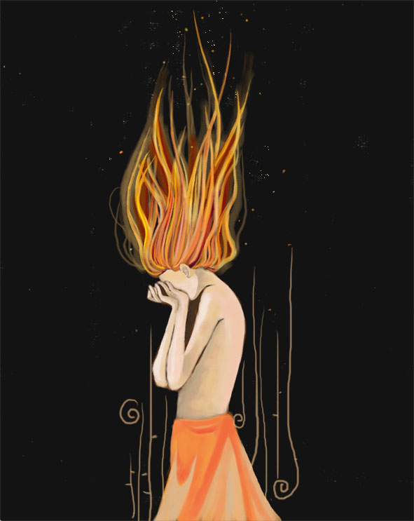 ancient：火。：其實畫不出想要的火的感覺，好像燒的不夠猛烈。