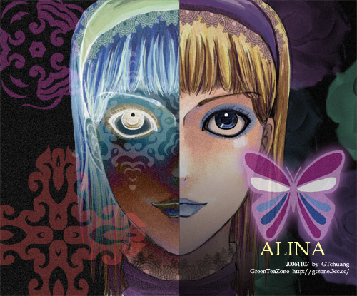 GT創    ：ALINA：Two in One.  Alina.  想在漫畫風格融入一些不同的元素。