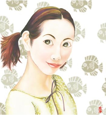 成淨：清新的泥土香：很少畫這樣的插圖，本來想畫個美女出來，可畫完後怎&#40637;也看不出那裏美，但鼻子裏卻感覺到了