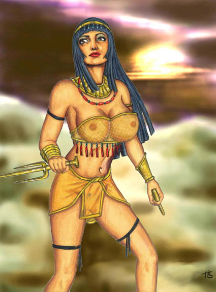 埃及公主：臨摹別人的圖，再加以修改成自己要的樣子。ps5+手繪