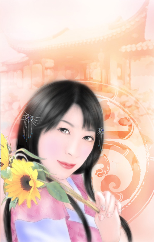 在一次嘗試畫古裝...怎麼...有種很恐怖的感覺ㄋㄟ一-一"...臉的比例...好像跑ㄌ說...@@"