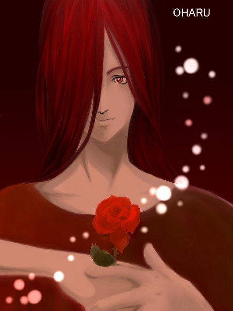 :紅作品留言:紅色滴頭髮...呵呵,一直是我的最愛呀!