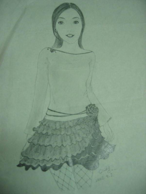 這是大四的時候.作畢業專題時.看到班上的同學穿可愛的裙子.一時興起畫的!